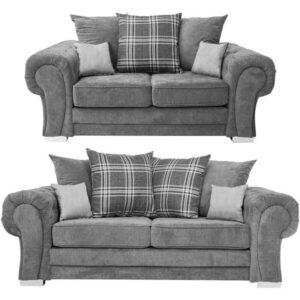 Verona 3+2 Fabric Sofa Grey - GHM