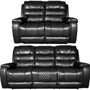 ALASKA 3+2 RECLINER LEATHER AIRE SOFA - GHM