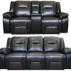 MILAN 3+2 RECLINER LEATHER AIRE SOFA - GHM - Image 4