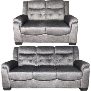 VICTORIA 3+2 FABRIC SOFA SET – GREY - GHM