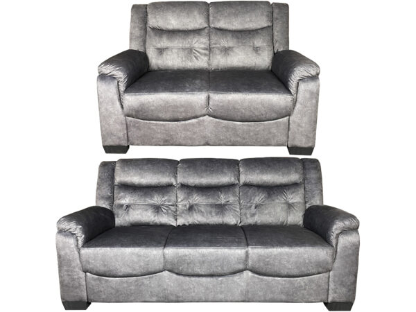 VICTORIA 3+2 FABRIC SOFA SET – GREY - GHM
