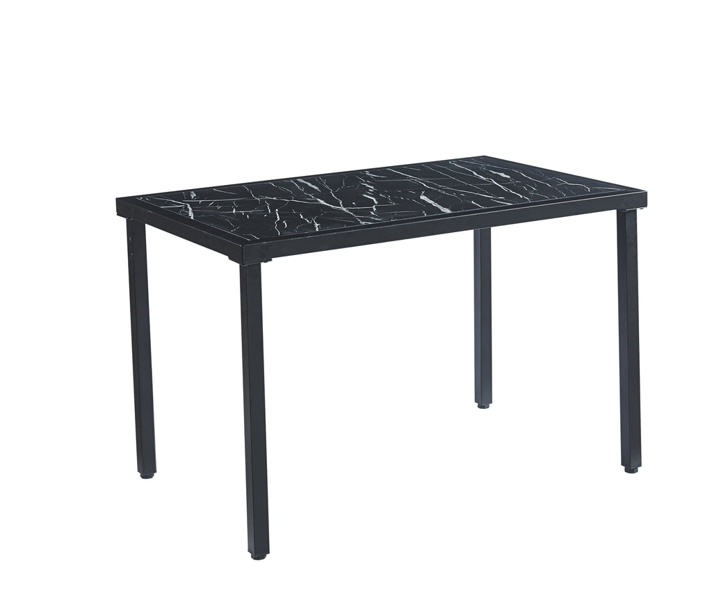 OVAL MDF HIGH GLOSS MARBLE DINING TABLE - 7S - Image 5