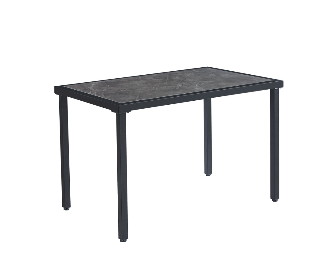 OVAL MDF HIGH GLOSS MARBLE DINING TABLE - 7S - Image 6