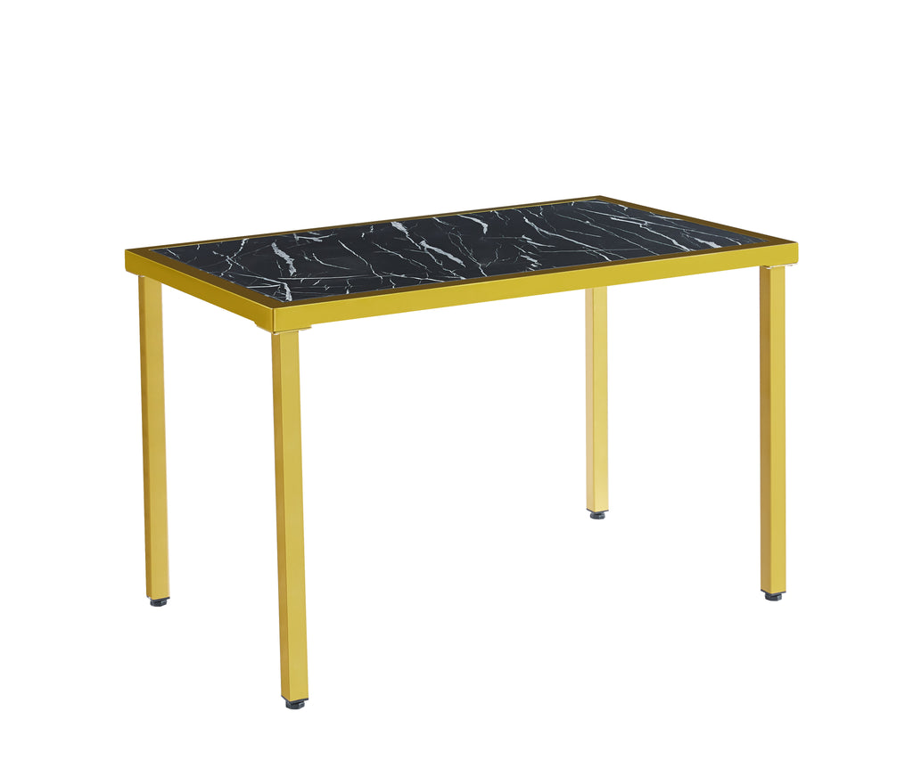 OVAL MDF HIGH GLOSS MARBLE DINING TABLE - 7S - Image 10