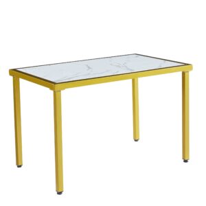 OVAL MDF HIGH GLOSS MARBLE DINING TABLE - 7S