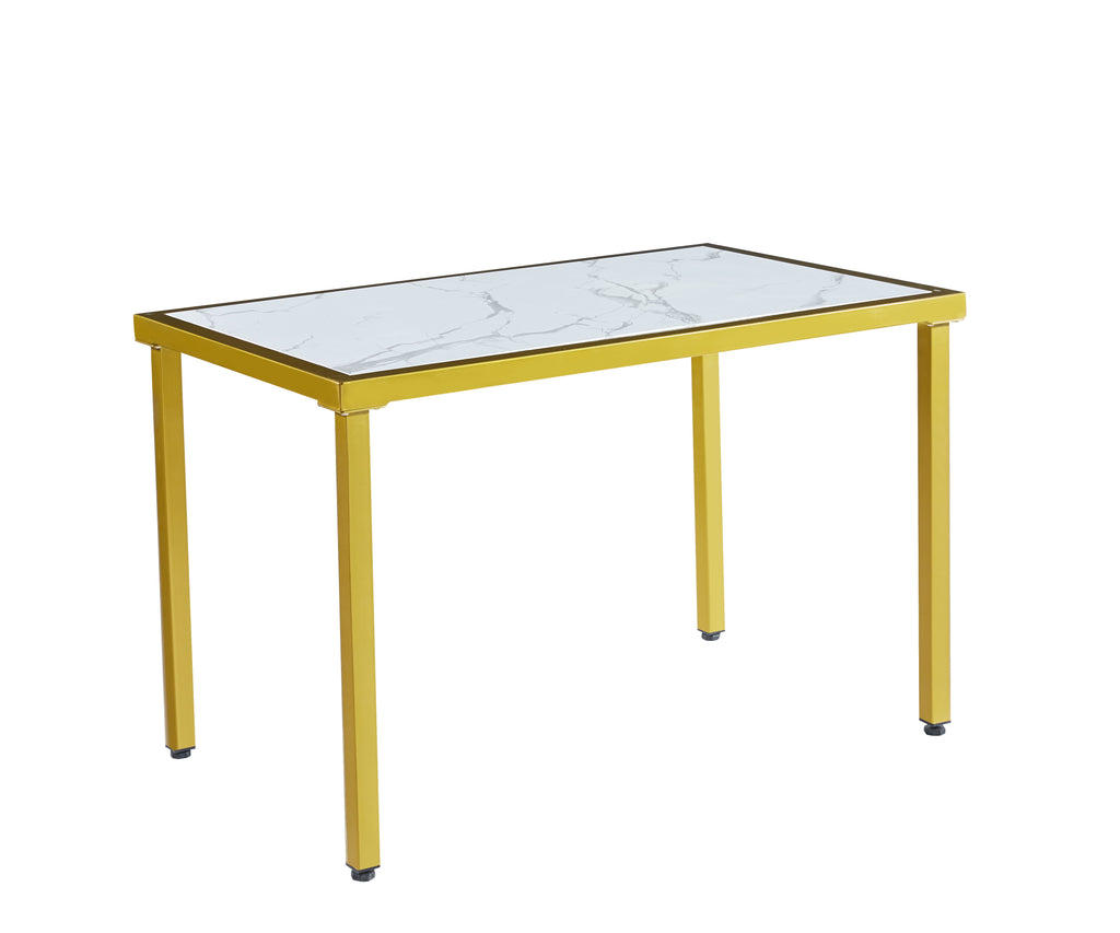 OVAL MDF HIGH GLOSS MARBLE DINING TABLE - 7S - Image 16