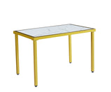 OVAL MDF HIGH GLOSS MARBLE DINING TABLE - 7S - Image 17