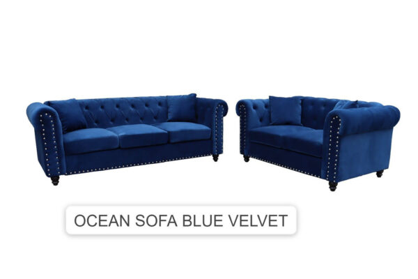 OCEAN CHESTERFIELD STYLE SOFA SET 3+2 SEATER - 7S