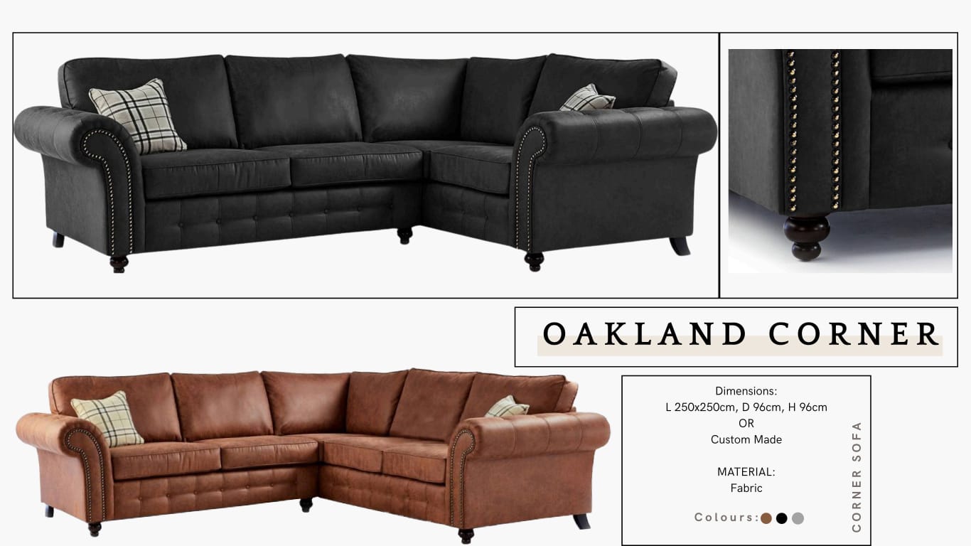 OAKLAND Corner Sofa – Custom Made Fabric Design