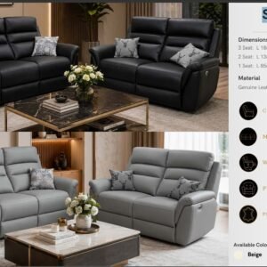 SORRENTO Recliner Sofa Collection – Genuine Leather (Electric / Manual Options-GHM