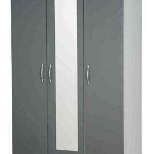 Three-Door Wardrobe with Spacious Drawers