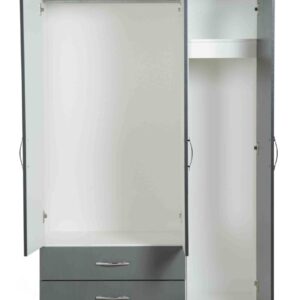 Space-Saving Three-Door Wardrobe for Efficient Organization