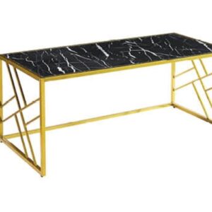 Oval Coffee Table – Black & Golden