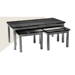 Lucky 2+1 Coffee Table with Side Table – Charcoal Black