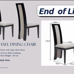 RAPHAEL Dining Chair – Fabric & High Gloss Wood