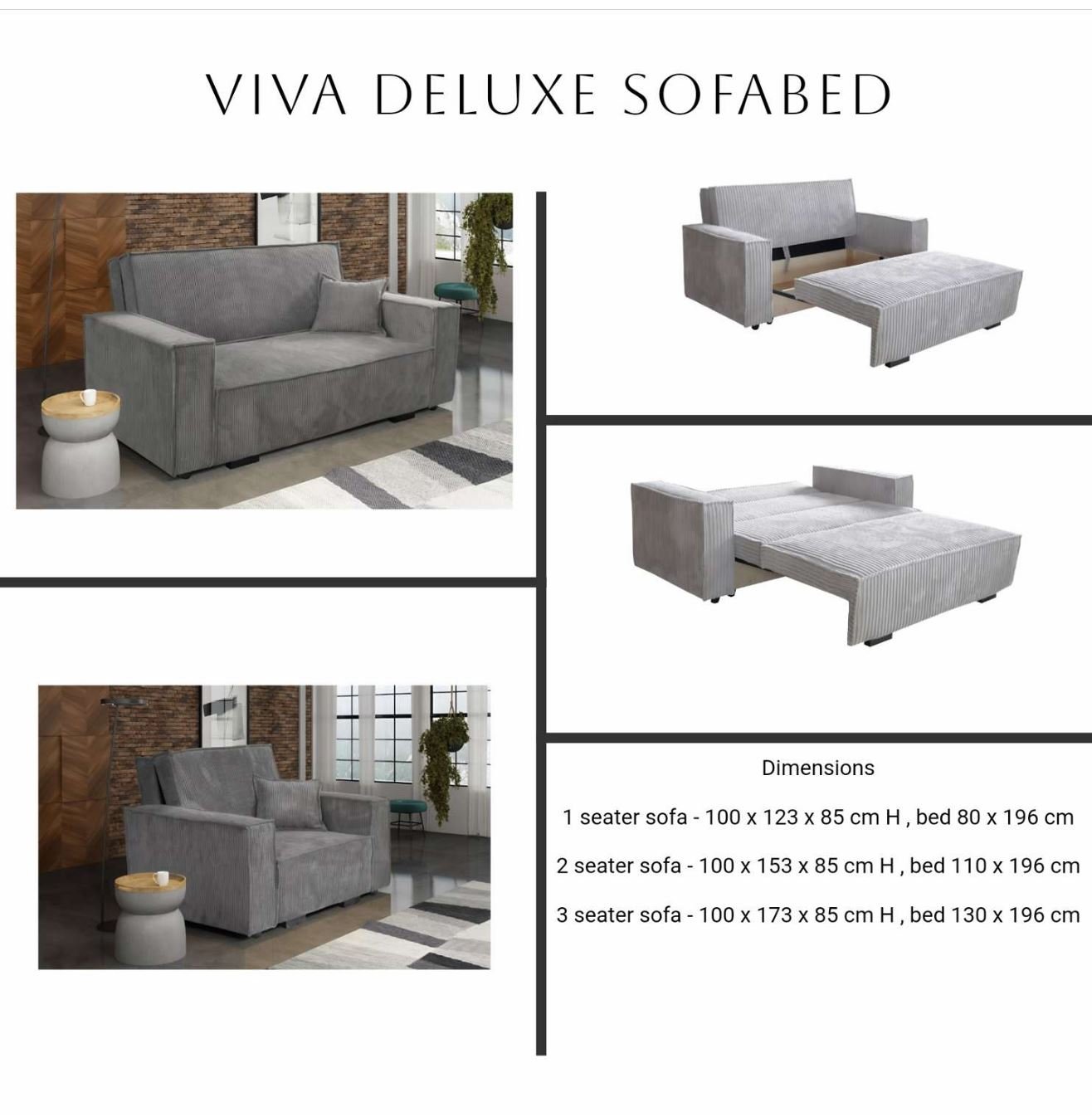 VIVA Sofabed – 1, 2 & 3 Seater Convertible Sofa Bed - Image 6