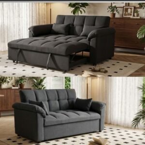 TORINO 2-Seater Fabric Sofa Bed – Black