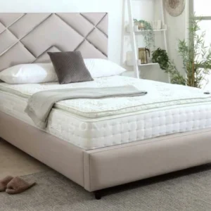 Laylah Luxury Bed Frame – Silver Strip Design -S