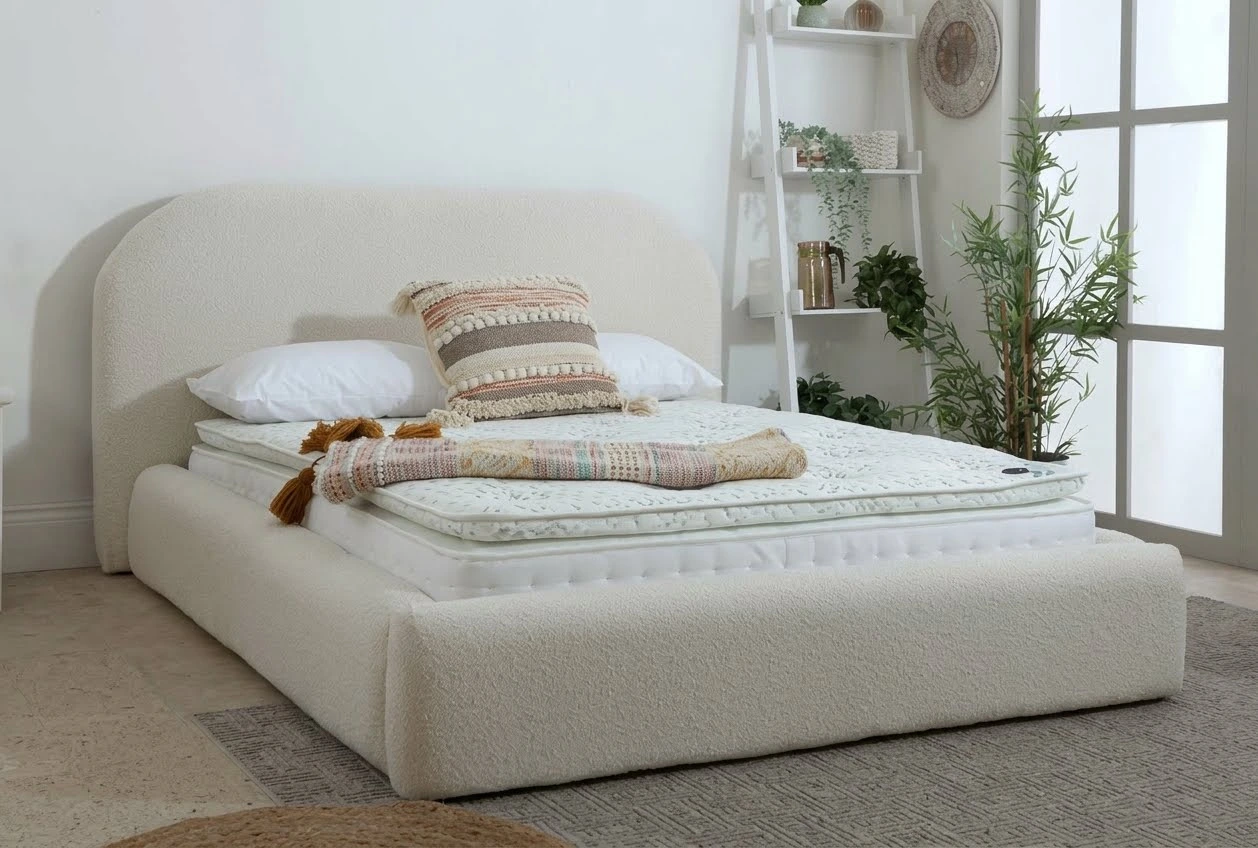 Lotus Luxury Upholstered Bed Frame-S