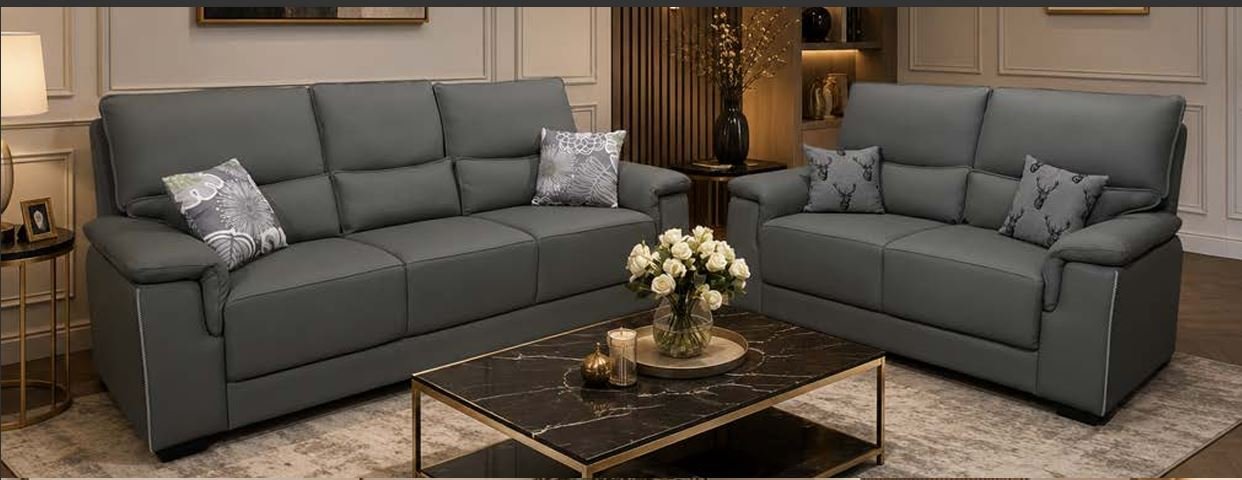 Paulo Static Sofa Collection – Genuine Leather Living Room Seating-GHM - Image 3